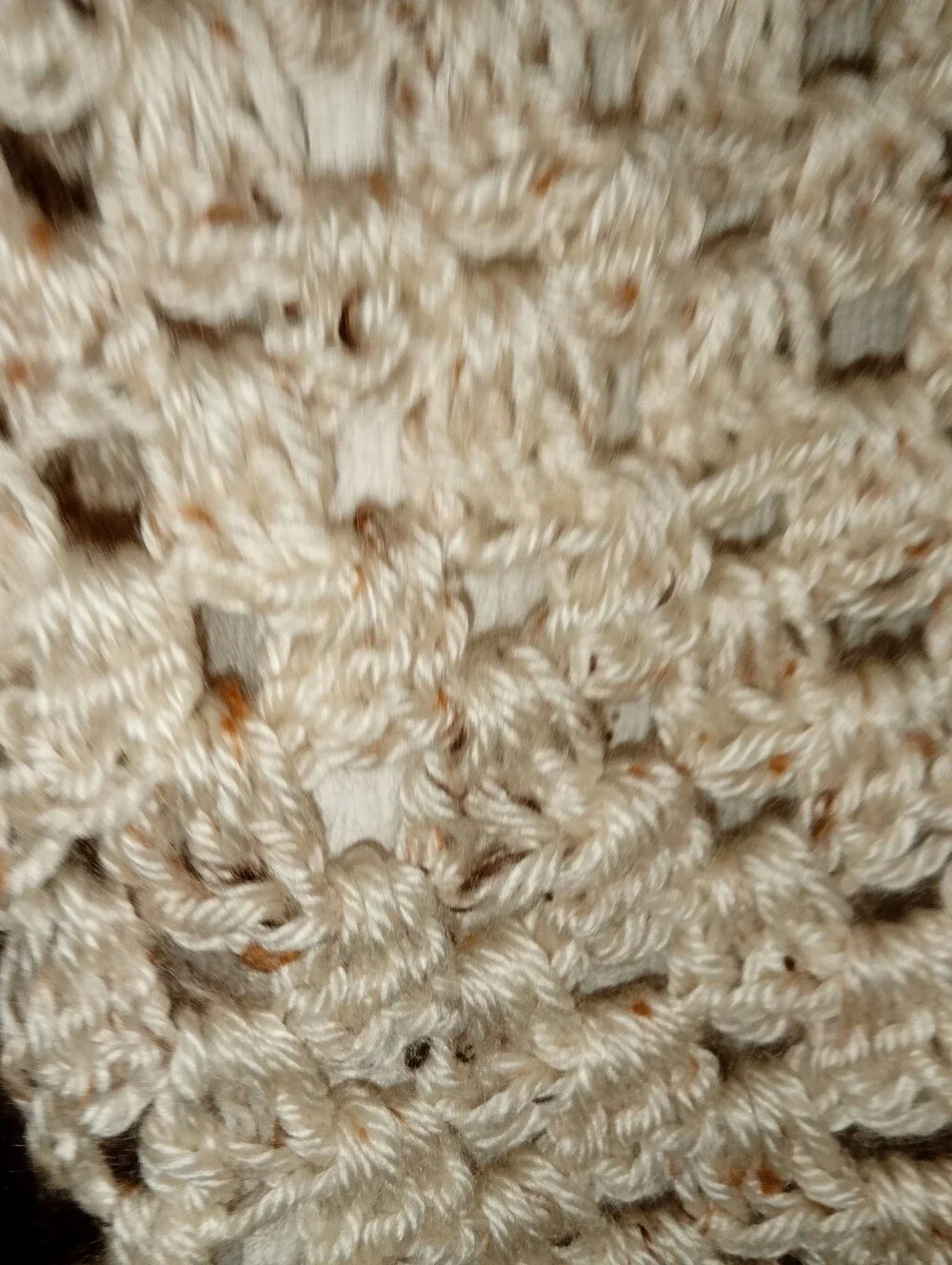 Handmade Cream And Brown Crochet Scarf - Women Accessories